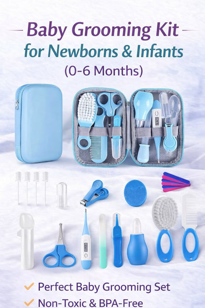 Baby Grooming Kit for Newborns & Infants (0-6 Months) | 16-in-1 Healthcare & Safety Care Set | BPA-Free