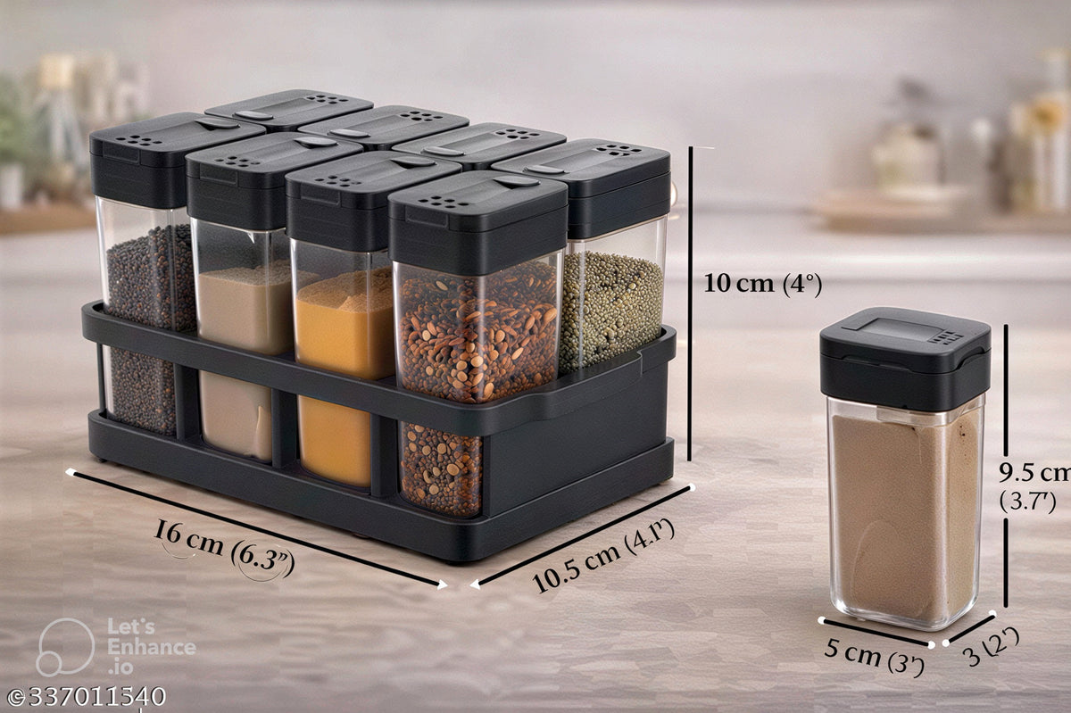 🧂 Sturdy Spice Storage Rack – 8 Jar Kitchen Organizer